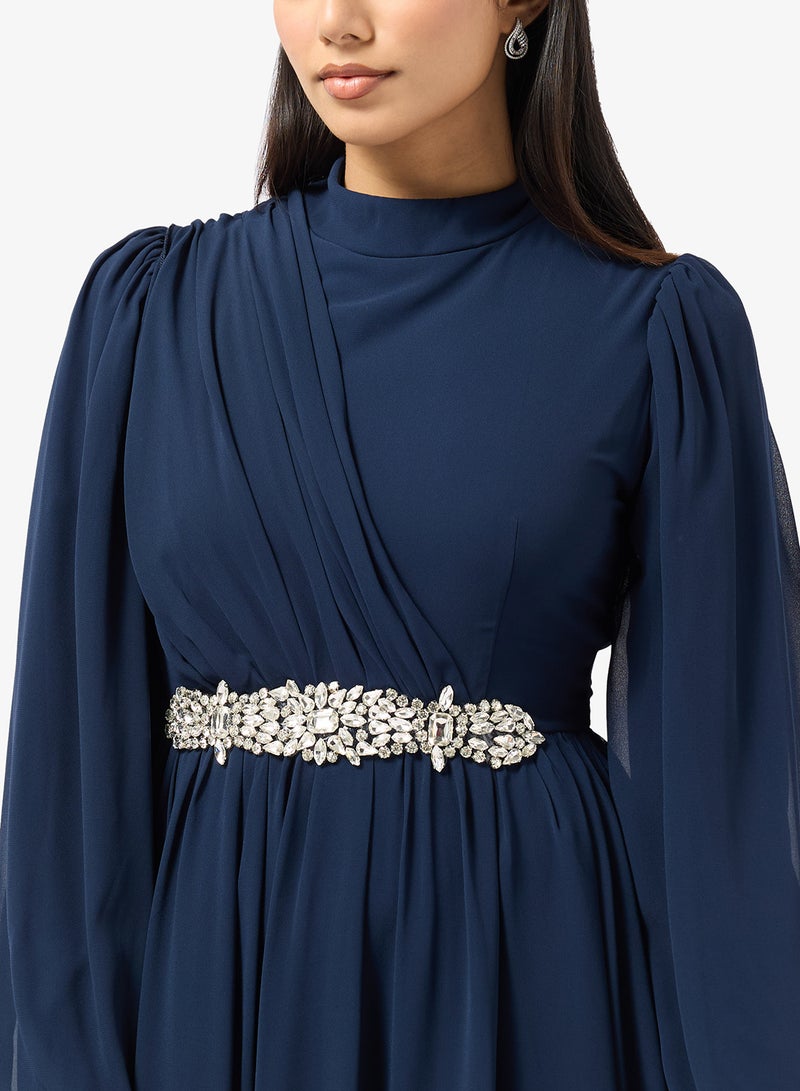 Khizana Embellished Waist Dress With Trail - Image 3